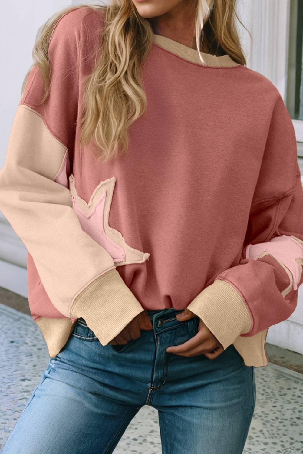 Star Patchwork Sweatshirt