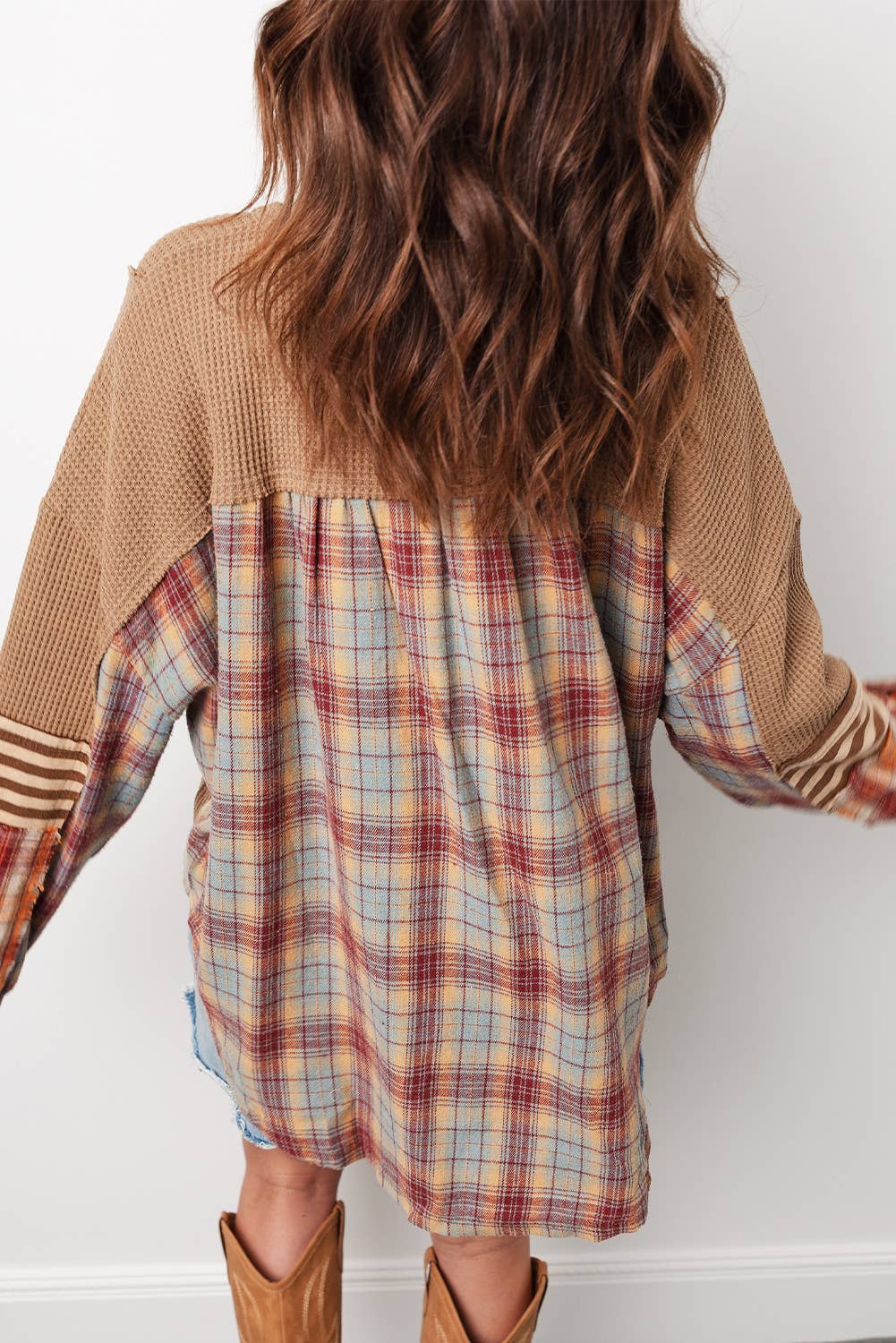 Waffle Patchwork Henley Top
