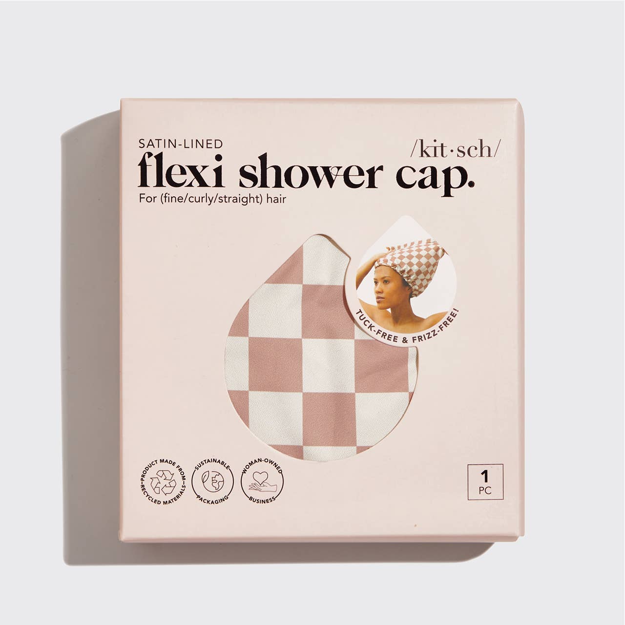 KITSCH Satin Lined Flexi Shower Cap