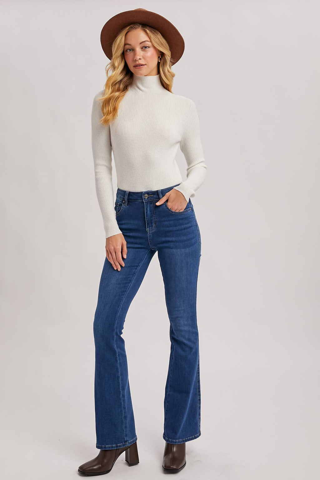 Classic Ribbed Mock Neck Sweater