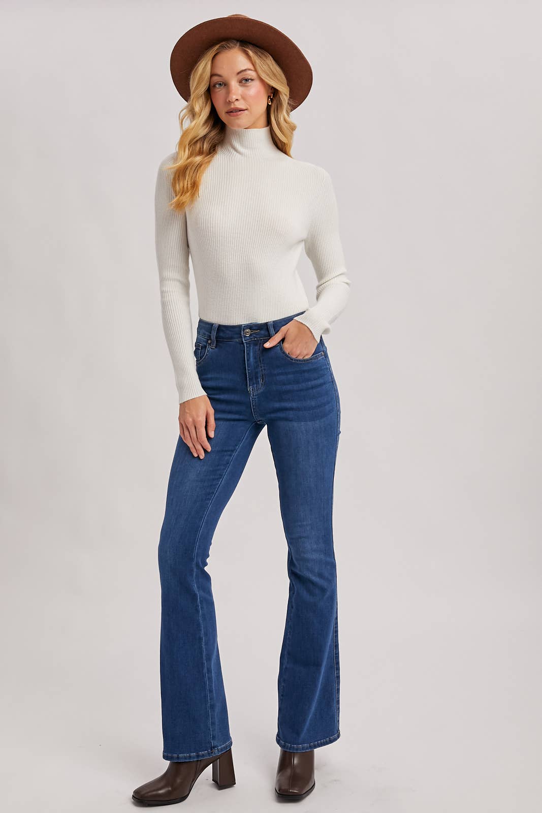 Classic Ribbed Mock Neck Sweater