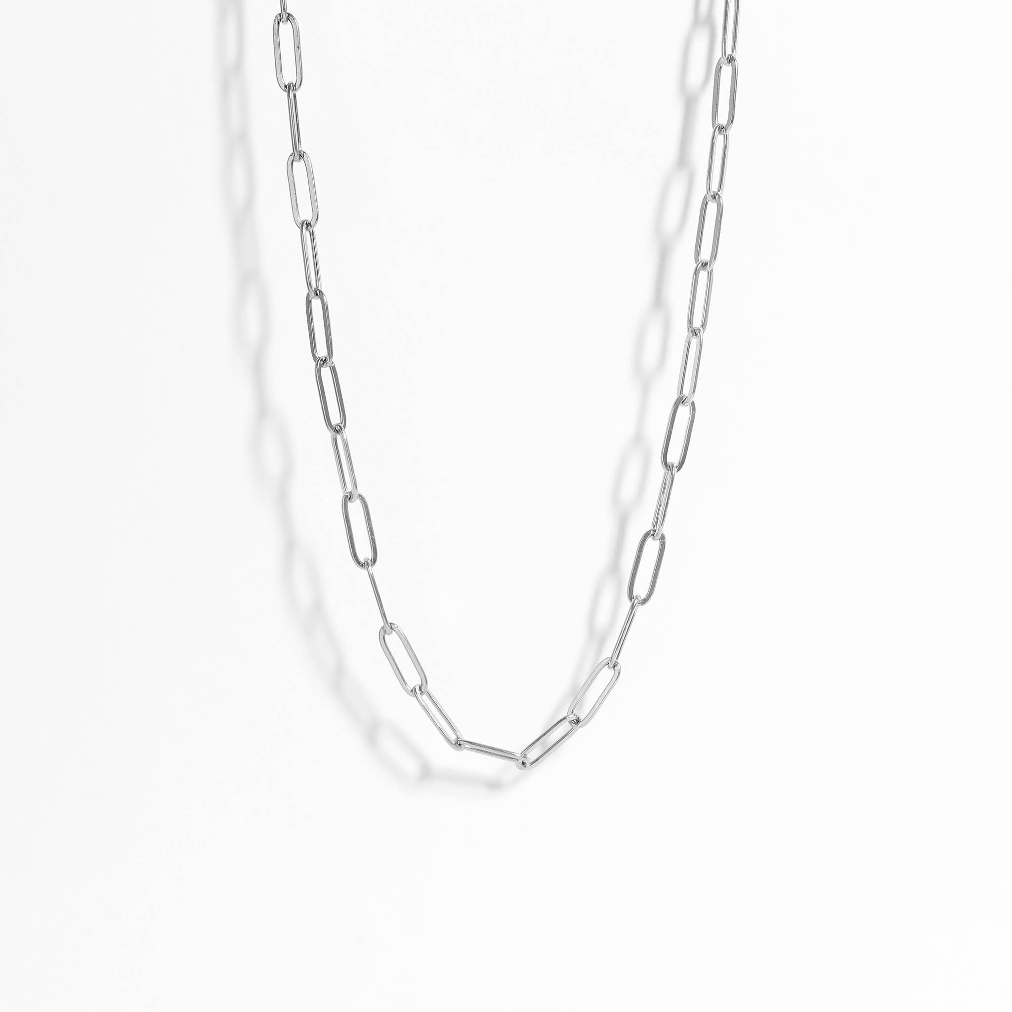 Silver Paperclip Chain Necklace
