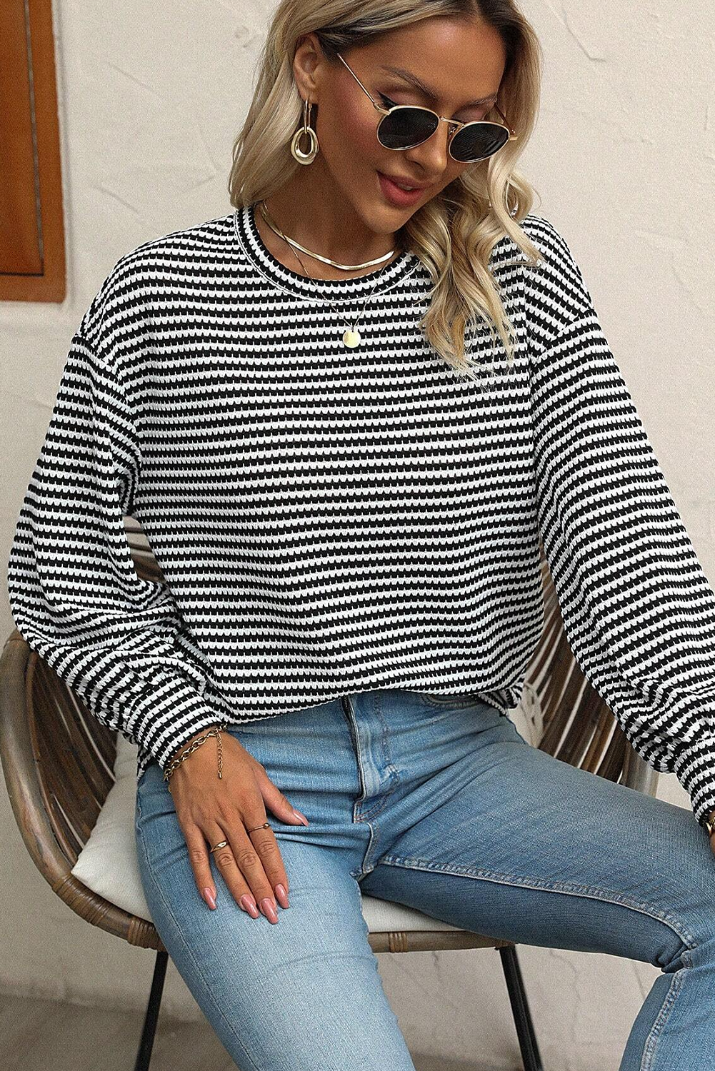 Striped Drop Shoulder Top