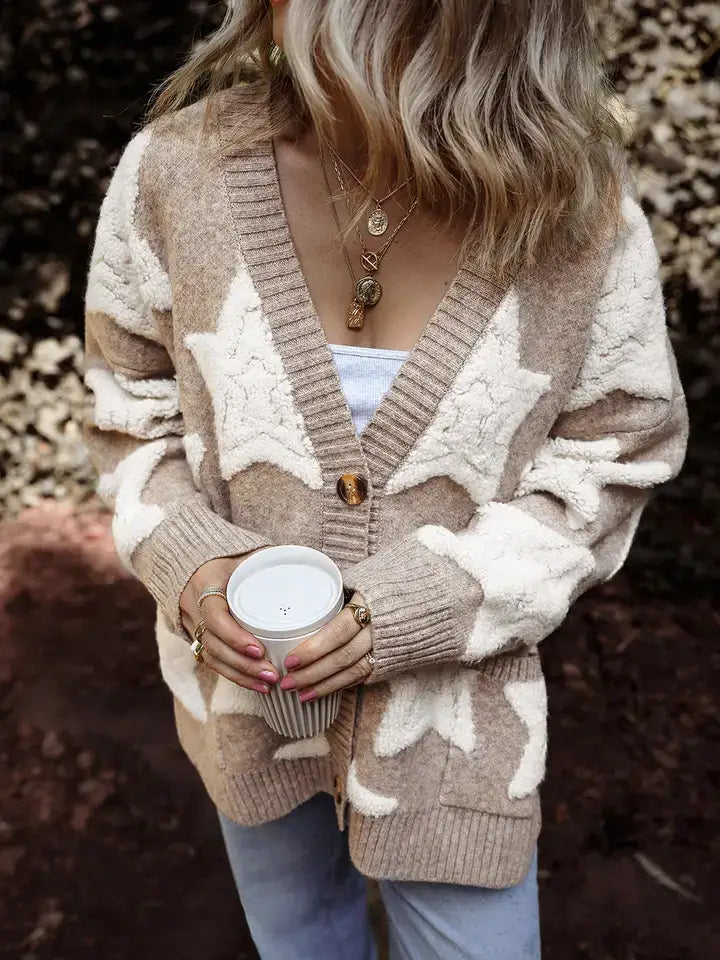 Sherpa Star Knit Cardigan