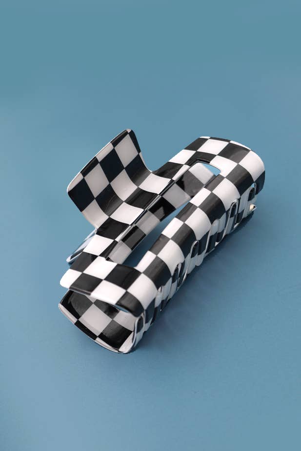 Jumbo Checkered Hair Claw Clips