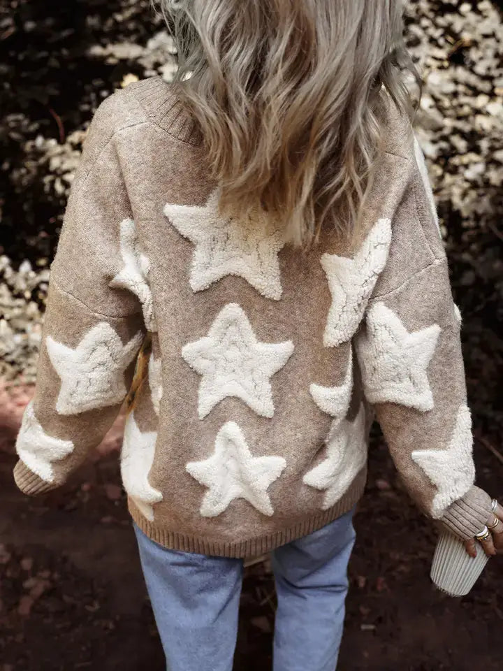 Sherpa Star Knit Cardigan