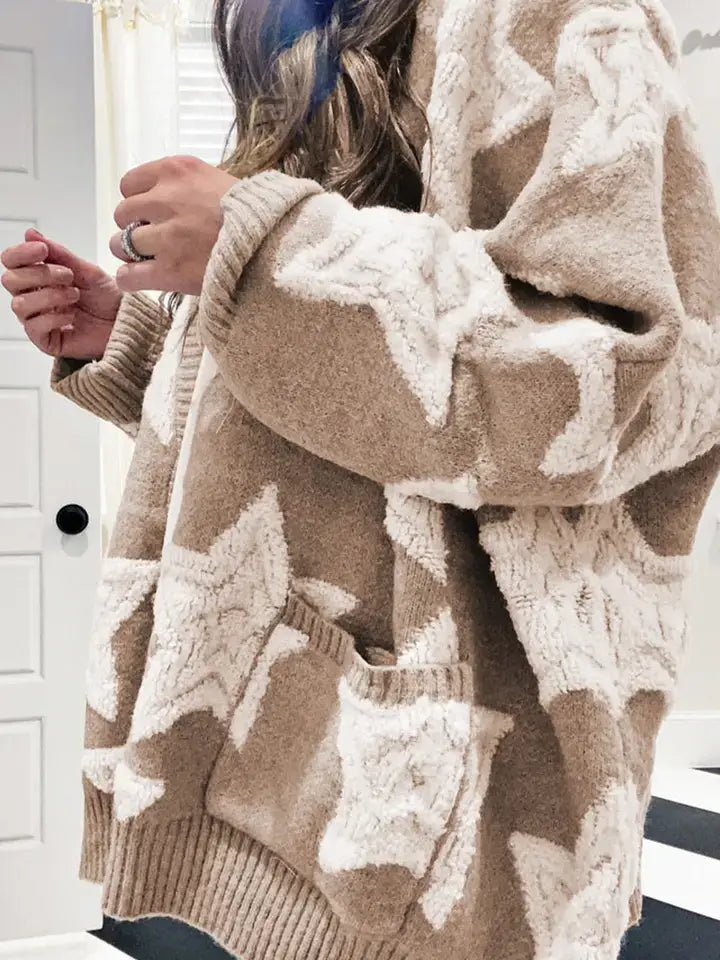 Sherpa Star Knit Cardigan