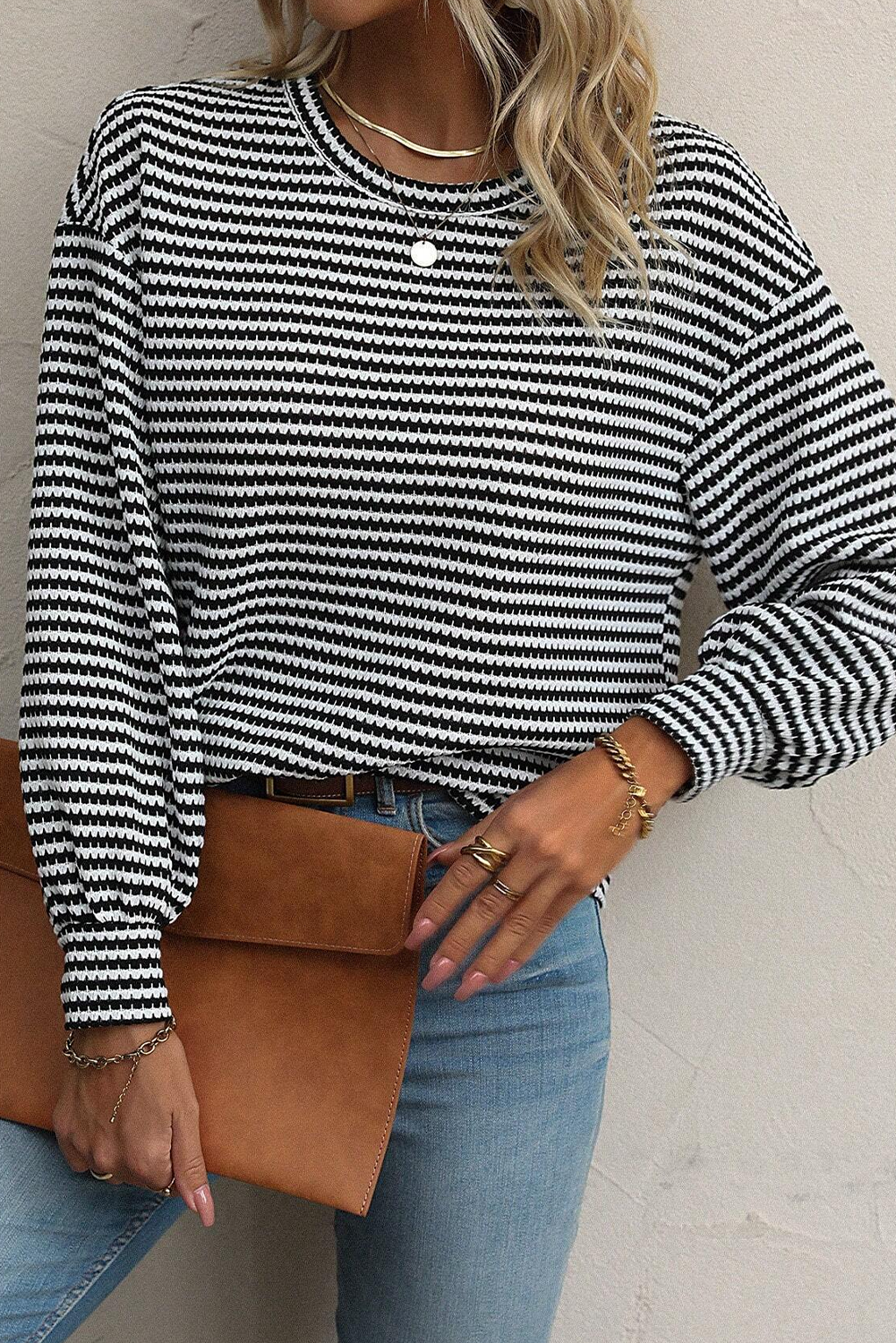 Striped Drop Shoulder Top