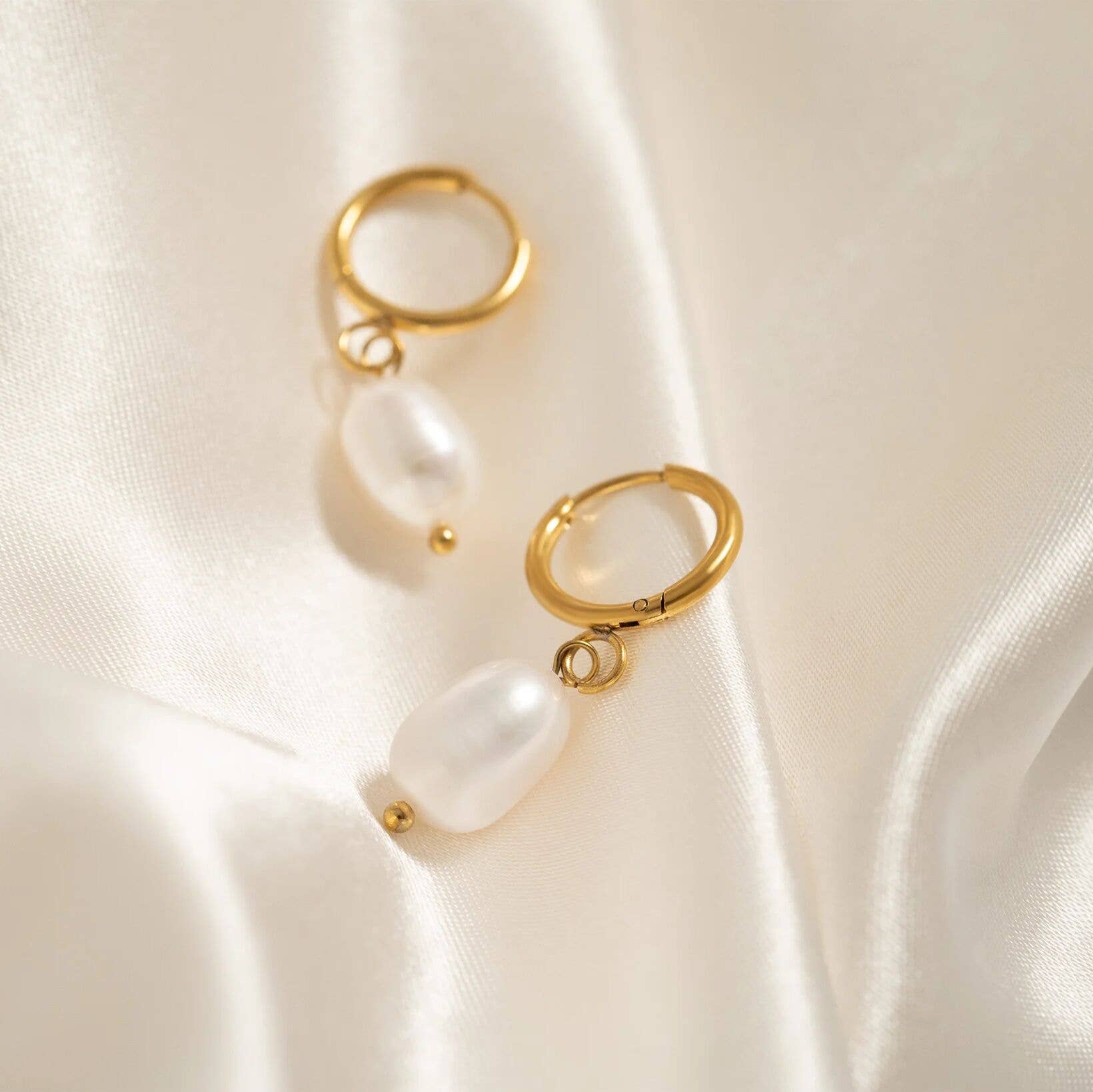 Pearl Huggie Earrings