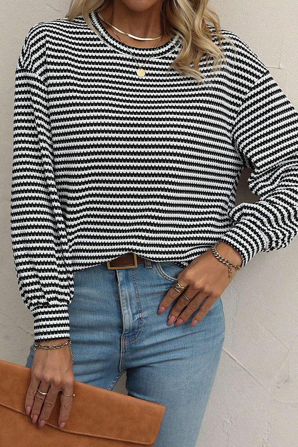 Striped Drop Shoulder Top