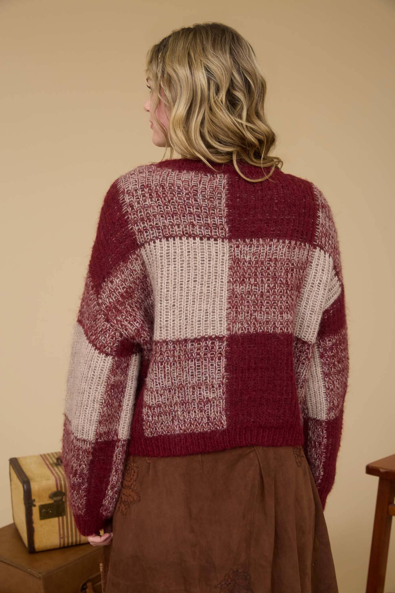 Plaid Knit Sweater