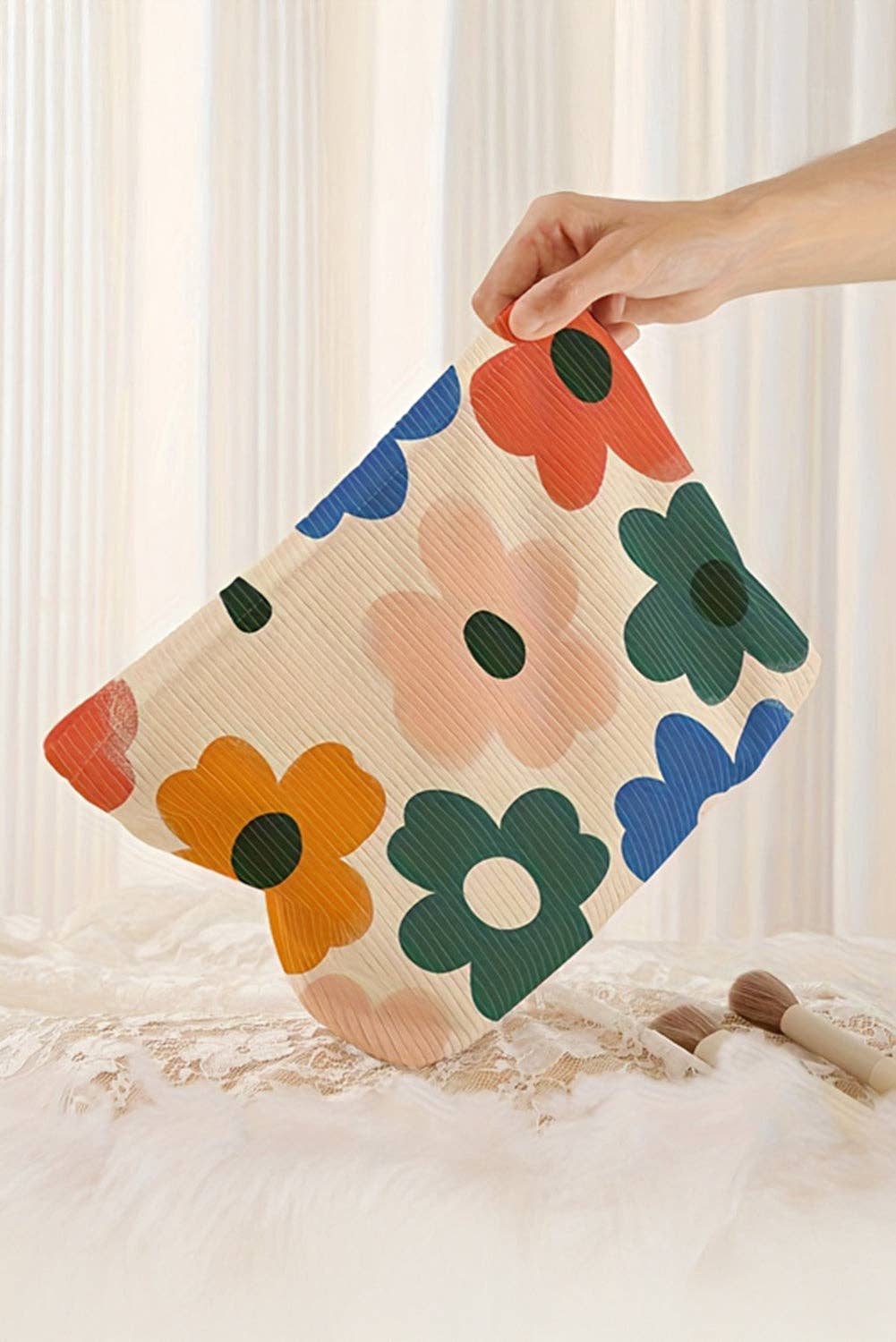 Floral Corduroy Storage Bag