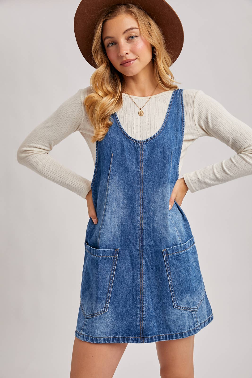 Denim Washed Overall Dress