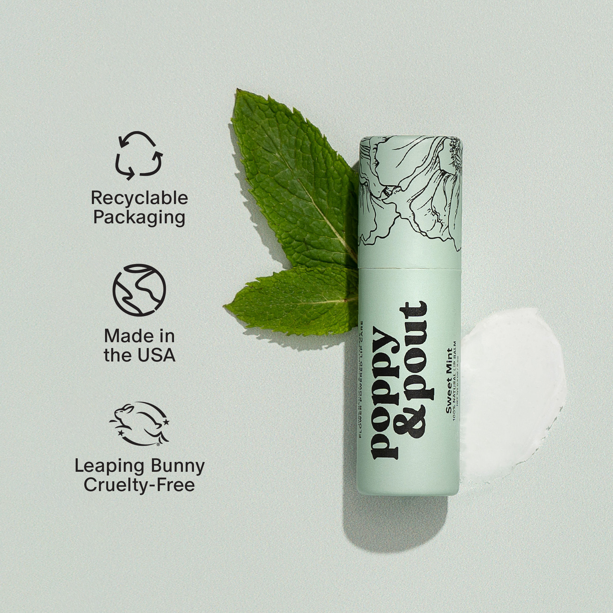 Poppy & Pout Sweet Mint Lip Balm