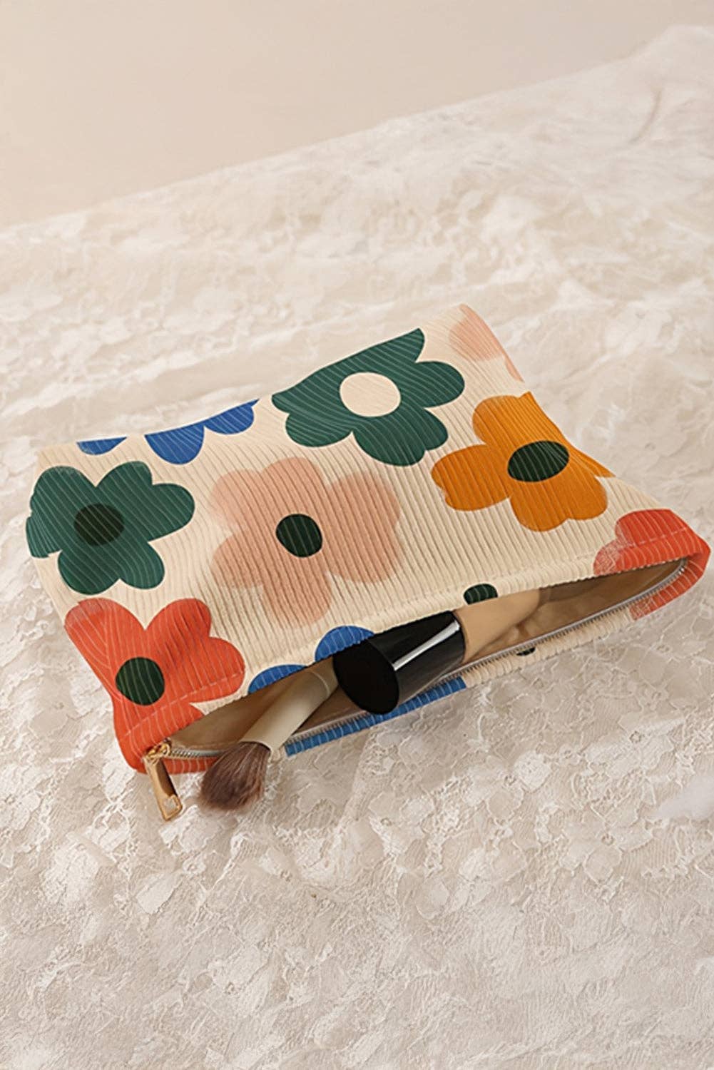 Floral Corduroy Storage Bag