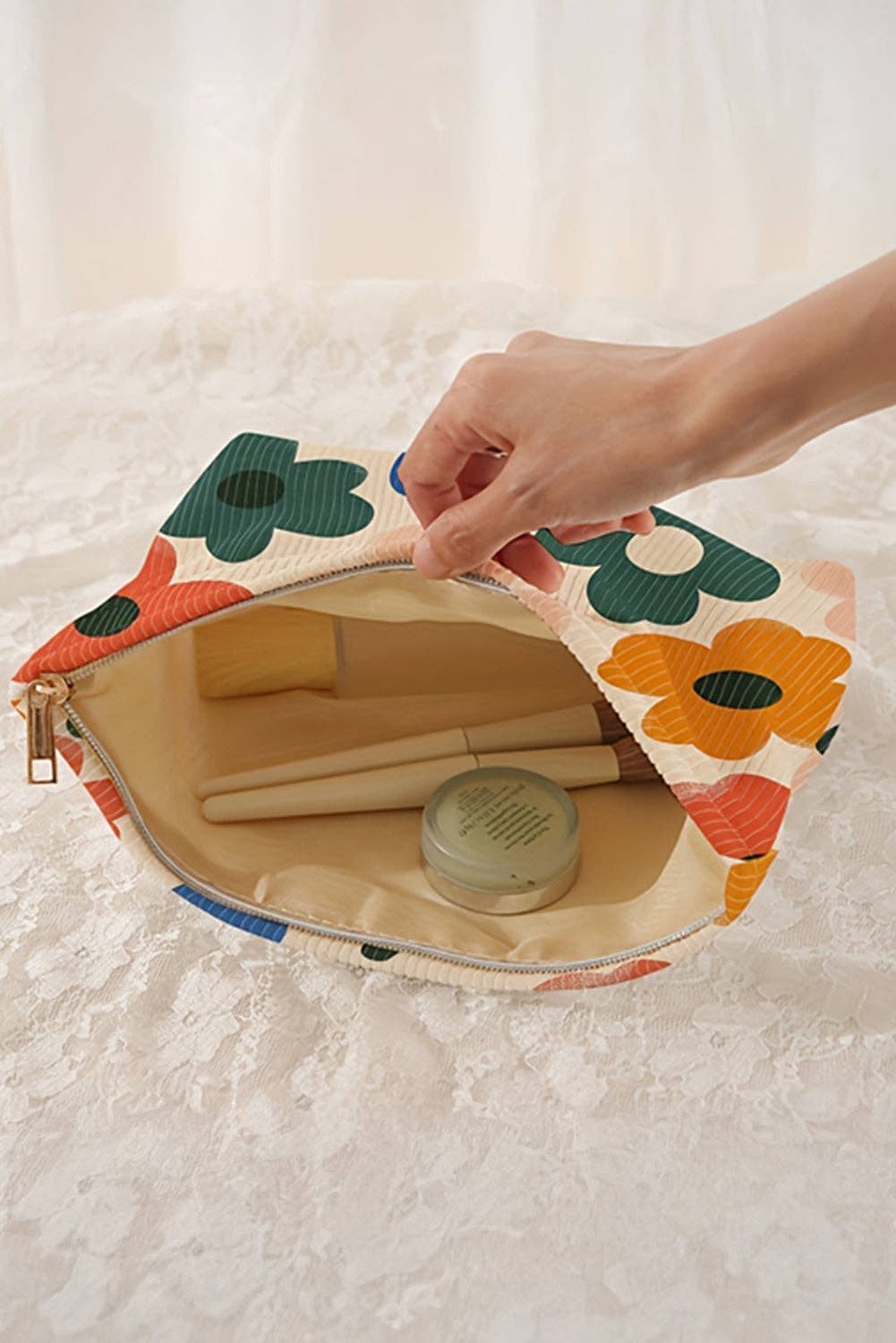 Floral Corduroy Storage Bag